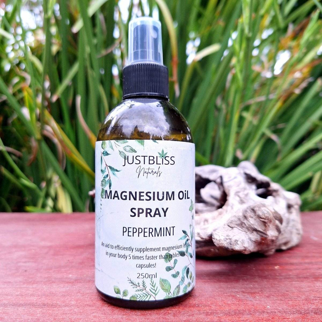 HEALTH: Peppermint Magnesium Oil Spray - Soothe Muscles & Refresh Skin - JUSTBLiSS Naturals