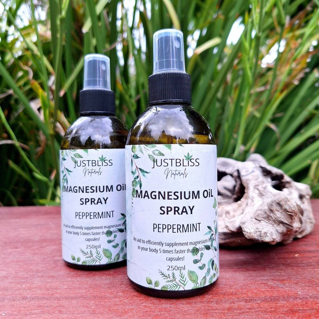 HEALTH: Peppermint Magnesium Oil Spray - Soothe Muscles & Refresh Skin - JUSTBLiSS Naturals