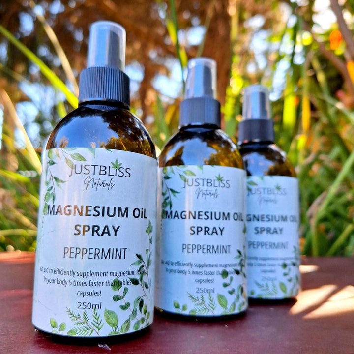 HEALTH: Peppermint Magnesium Oil Spray - Soothe Muscles & Refresh Skin - JUSTBLiSS Naturals