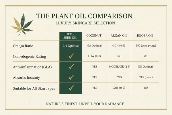 Hemp Seed Oil vs Other Oils Comparison JUSTBLiSS Naturals