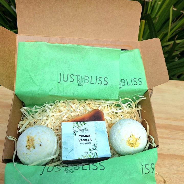 Luxury Bath Gift Set – Artisan Soap Bar & 2 Natural Bath Bombs - JUSTBLiSS Naturals
