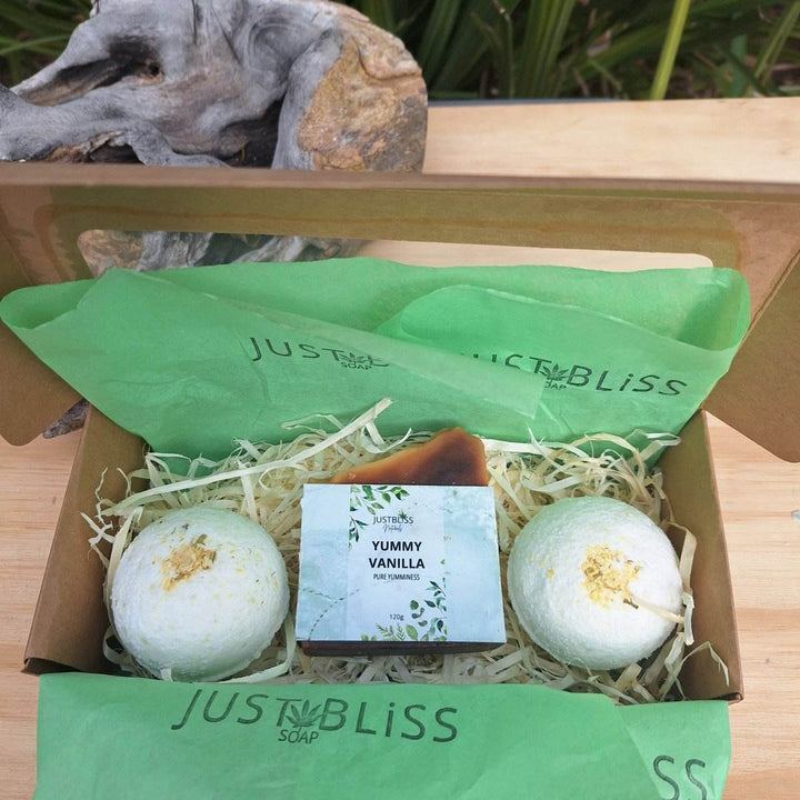 Luxury Bath Gift Set – Artisan Soap Bar & 2 Natural Bath Bombs - JUSTBLiSS Naturals