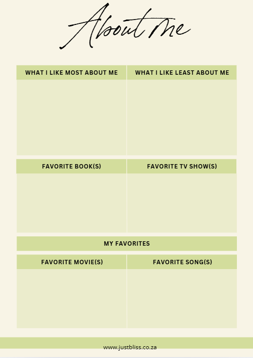 My Self Love Journey Workbook – 68 - Page Printable Self - Care & Growth PDF JUSTBLiSS Naturals