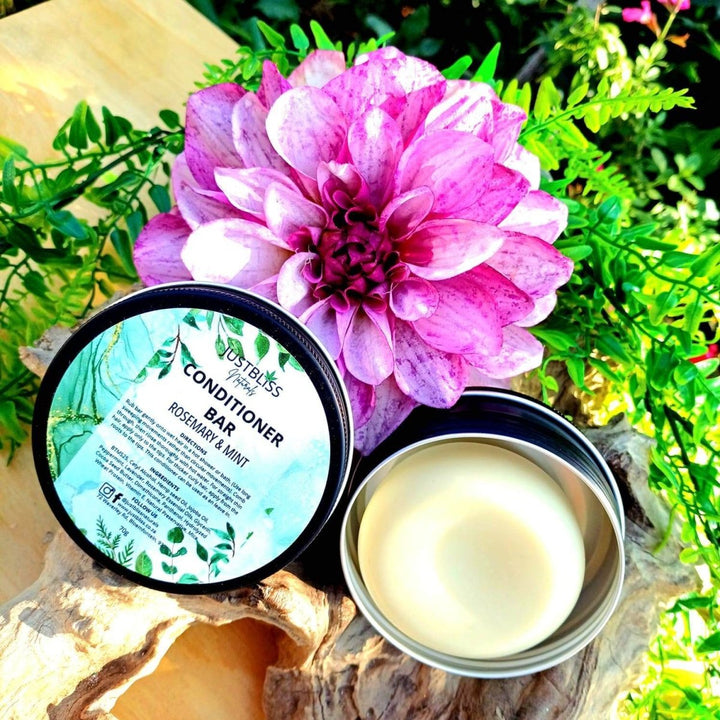 Nourishing Hair Conditioner Bar in Tin – Plant - Based, Zero Waste Care JUSTBLiSS Naturals