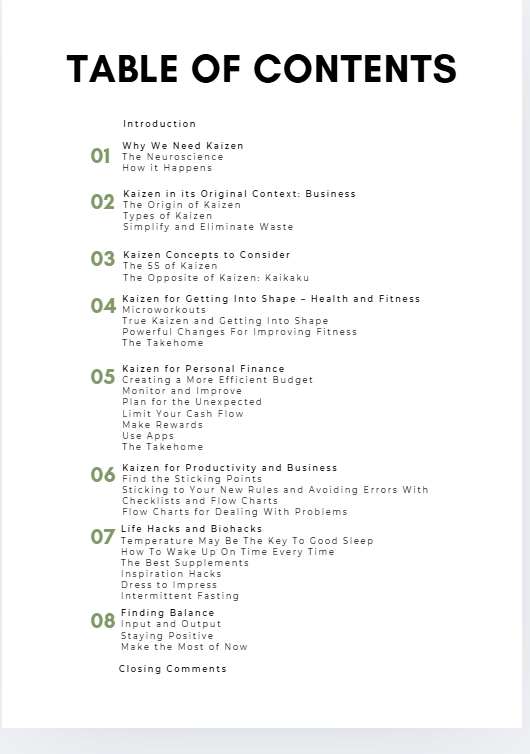 One Percent Better Each Day – Kaizen Personal Growth eBook (43 - Page PDF) JUSTBLiSS Naturals