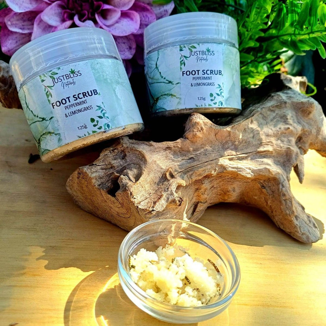 Peppermint & Lemongrass Foot Scrub – Plant - Based Exfoliation JUSTBLiSS Naturals