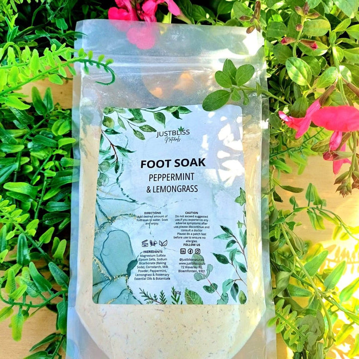 Peppermint & Lemongrass Foot Soak – Natural Relief for Tired Feet JUSTBLiSS Naturals