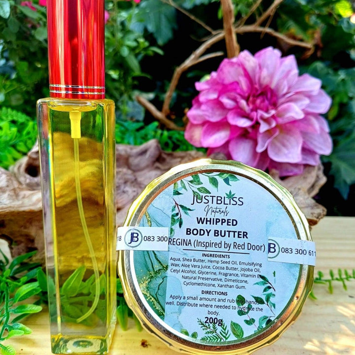 Regina Floral Perfume & Whipped Body Butter Bundle – Luxurious Self - Care Set JUSTBLiSS Naturals