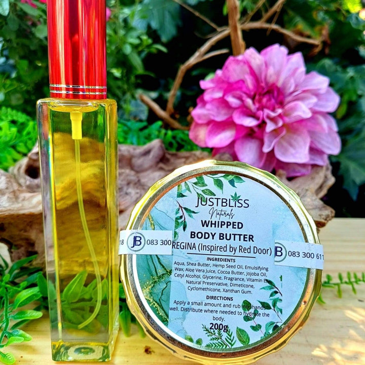Regina Floral Perfume & Whipped Body Butter Bundle – Luxurious Self - Care Set JUSTBLiSS Naturals