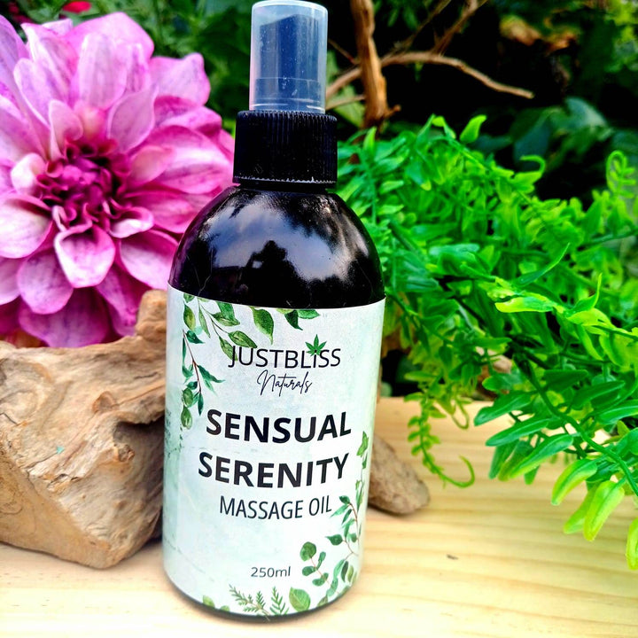 Sensual Serenity Massage Oil – Plant-Based Nourishment & Aromatic Bliss - JUSTBLiSS Naturals