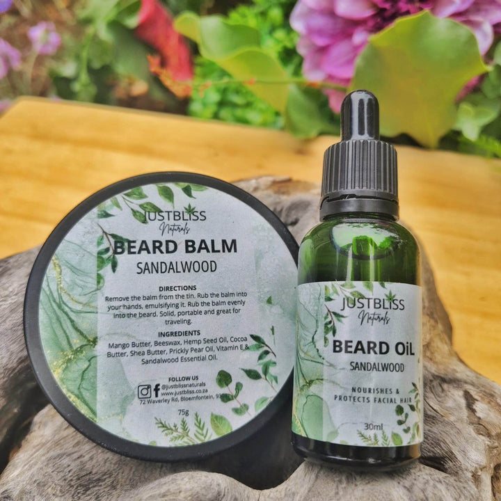 The Man Beard Care Bundle – Sandalwood Scented Grooming Set - JUSTBLiSS Naturals