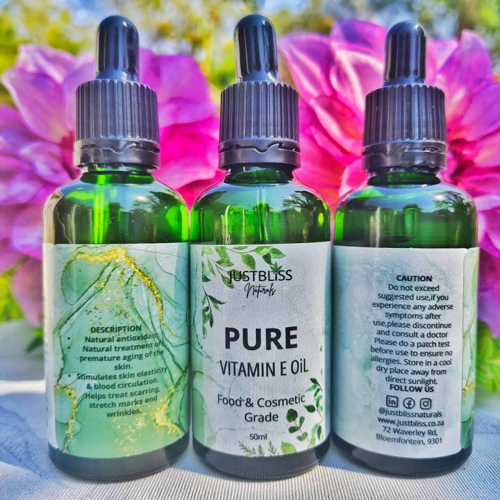 Vitamin E Oil 50ml – 100% Pure for Skin & Hair Care - JUSTBLiSS Naturals