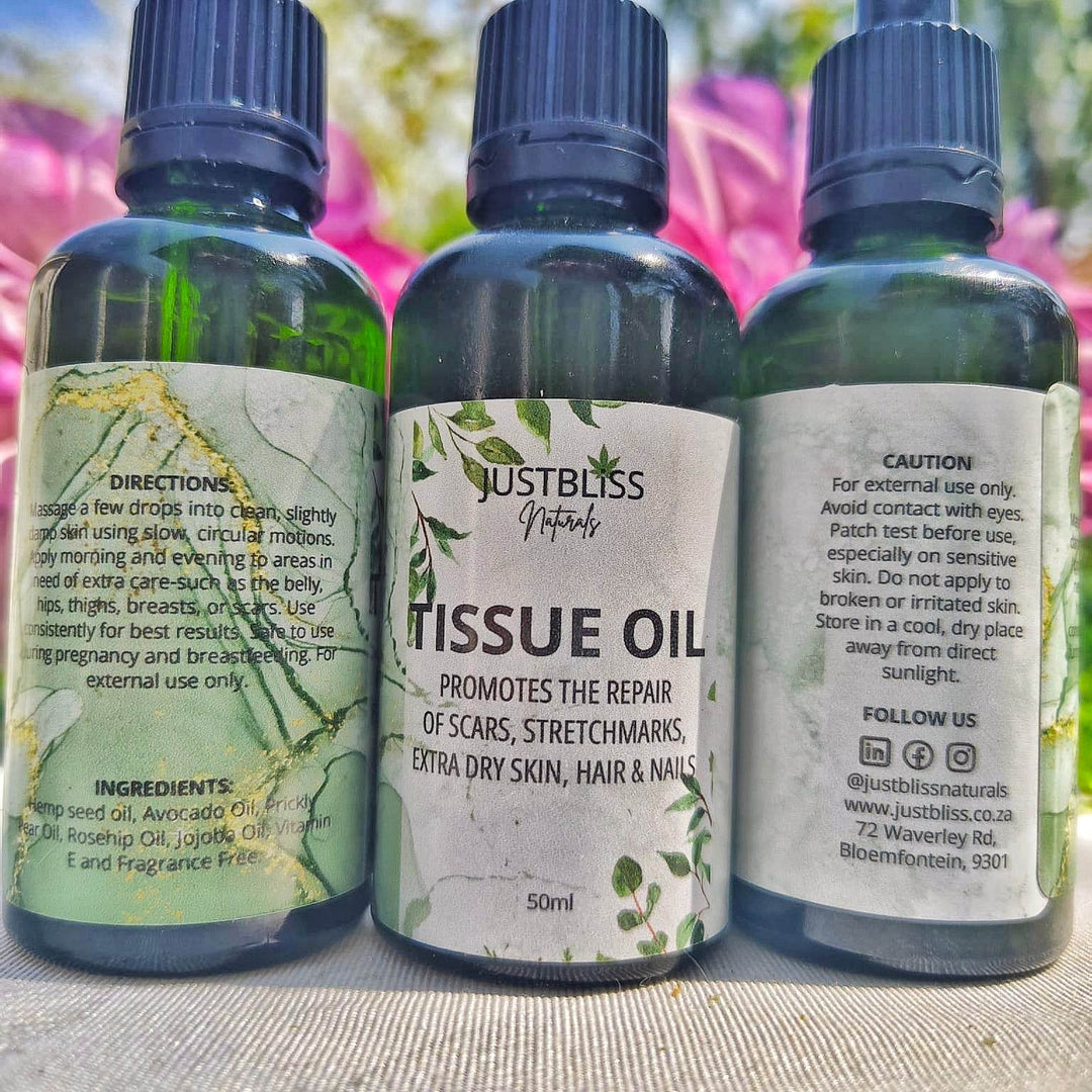 Natural Tissue Oil – Scar & Stretch Mark Repair for Skin, Hair & Nails - JUSTBLiSS Naturals