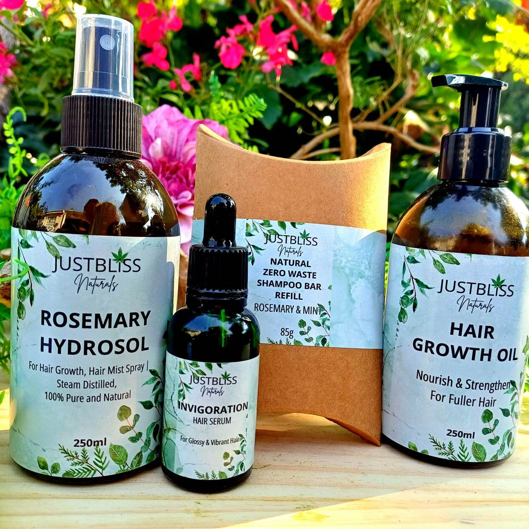 Rosemary & Mint Hair Loss Treatment Bundle – Natural Hair Growth Ritual - JUSTBLiSS Naturals