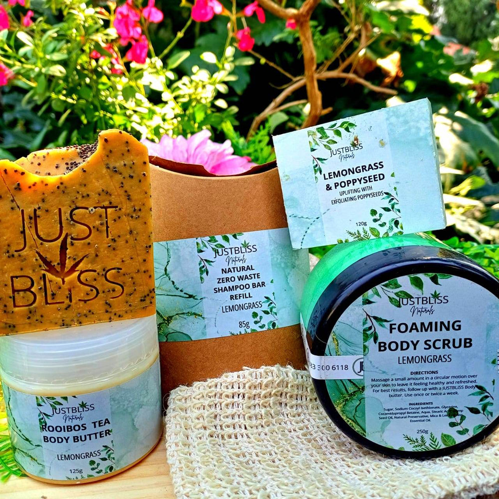 Lemongrass Pamper Gift Box Bundle – Natural Wellness Treat - JUSTBLiSS Naturals
