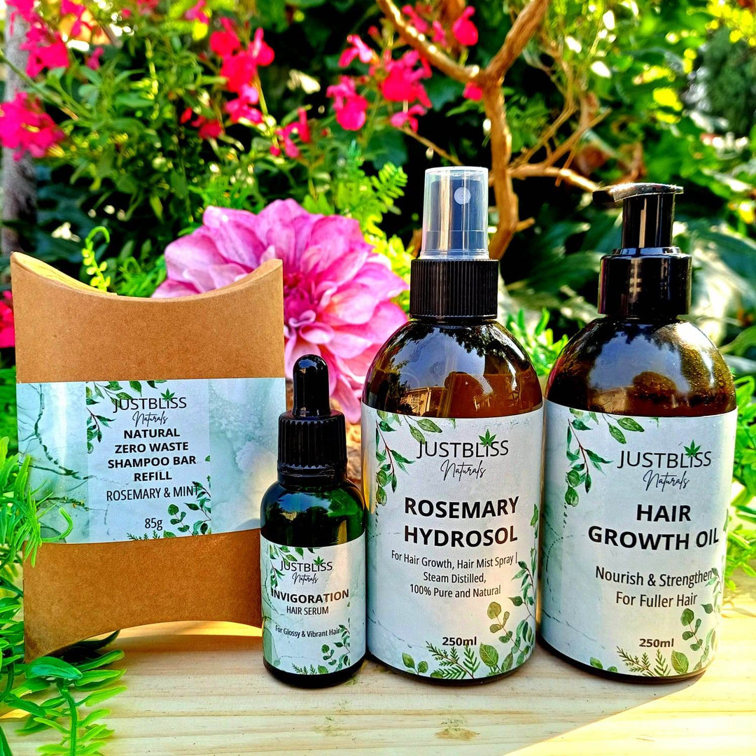 Rosemary & Mint Hair Loss Treatment Bundle – Natural Hair Growth Ritual - JUSTBLiSS Naturals