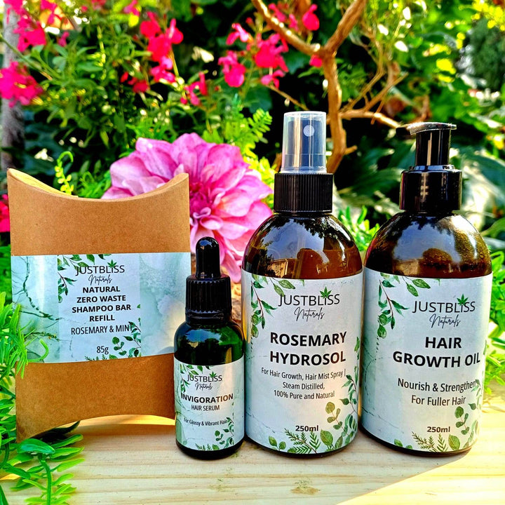 Rosemary & Mint Hair Loss Treatment Bundle – Natural Hair Growth Ritual - JUSTBLiSS Naturals