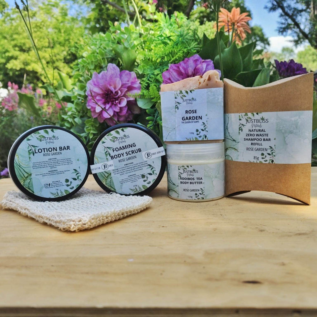 Rose Garden Gift Bundle – Natural Self-Care Set with Geranium - JUSTBLiSS Naturals
