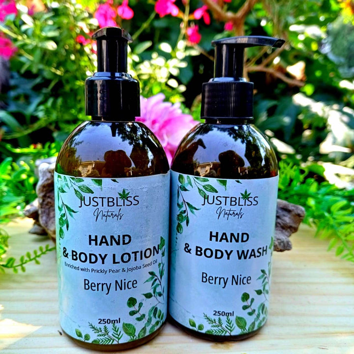 Hand Wash & Lotion Bundle – Nourishing Natural Care (250ml, Scents) - JUSTBLiSS Naturals