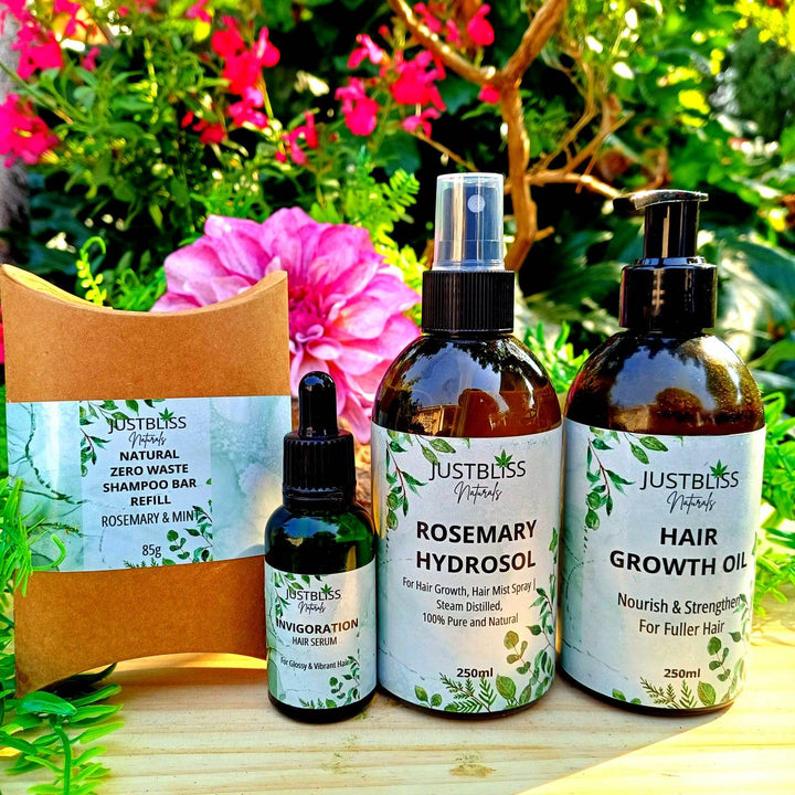 Rosemary & Mint Hair Loss Treatment Bundle – Natural Hair Growth Ritual - JUSTBLiSS Naturals