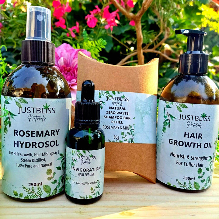 Rosemary & Mint Hair Loss Treatment Bundle – Natural Hair Growth Ritual - JUSTBLiSS Naturals