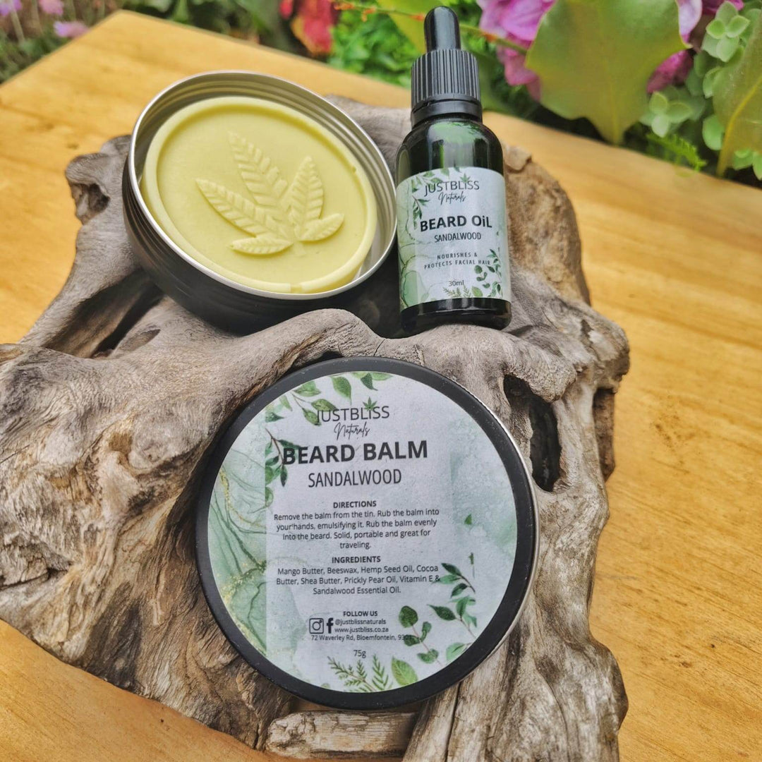 The Man Beard Care Bundle – Sandalwood Scented Grooming Set - JUSTBLiSS Naturals