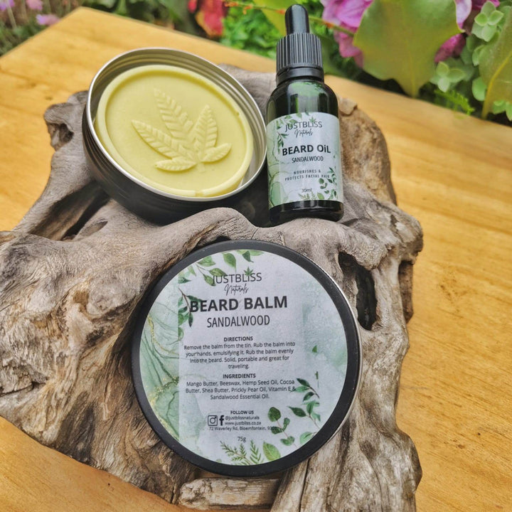The Man Beard Care Bundle – Sandalwood Scented Grooming Set - JUSTBLiSS Naturals
