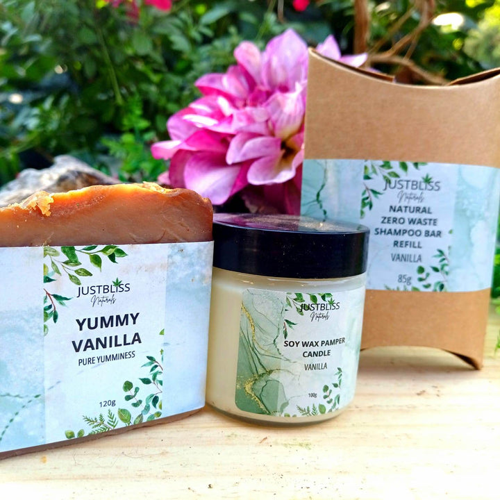 Vanilla Dreams Pamper Gift Box – Vegan Bath & Body Bundle - JUSTBLiSS Naturals
