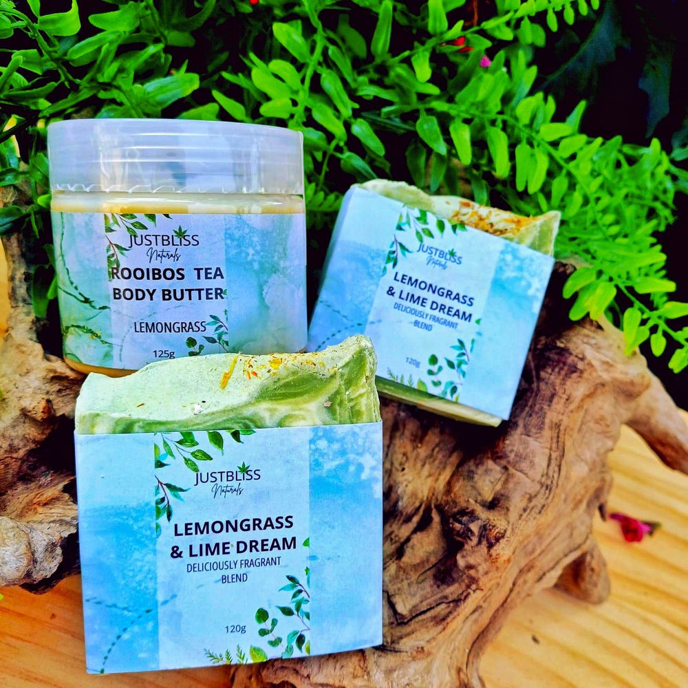 BUNDLES: Bath, Body, Lip Set Refreshing Lemongrass - JUSTBLiSS Naturals