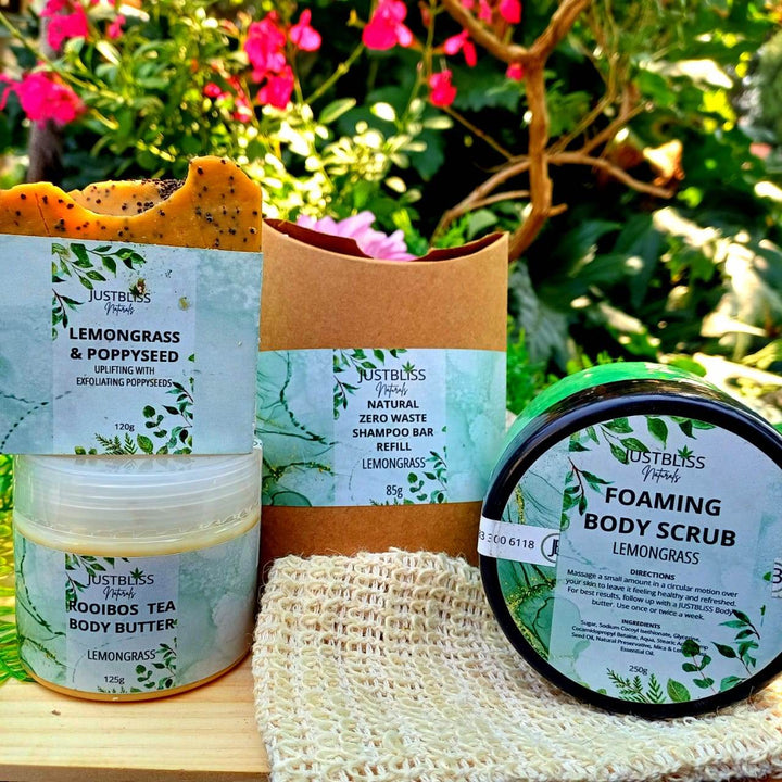 Lemongrass Pamper Gift Box Bundle – Natural Wellness Treat - JUSTBLiSS Naturals