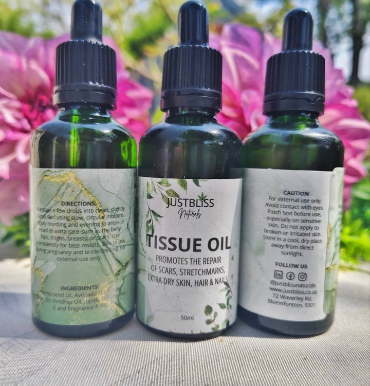 Natural Tissue Oil – Scar & Stretch Mark Repair for Skin, Hair & Nails - JUSTBLiSS Naturals