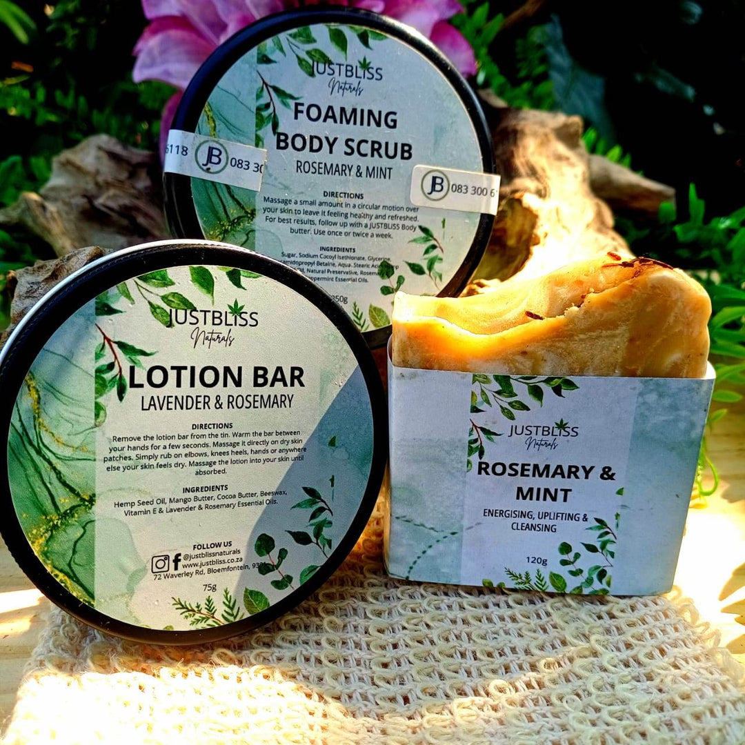 Rosemary & Mint Gift Box – Natural Hair & Body Care Bundle - JUSTBLiSS Naturals