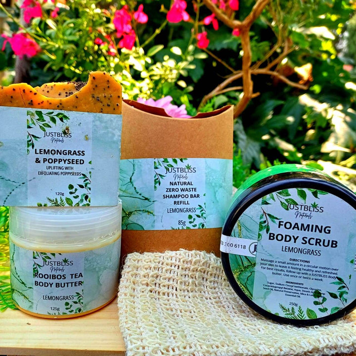 Lemongrass Pamper Gift Box Bundle – Natural Wellness Treat - JUSTBLiSS Naturals