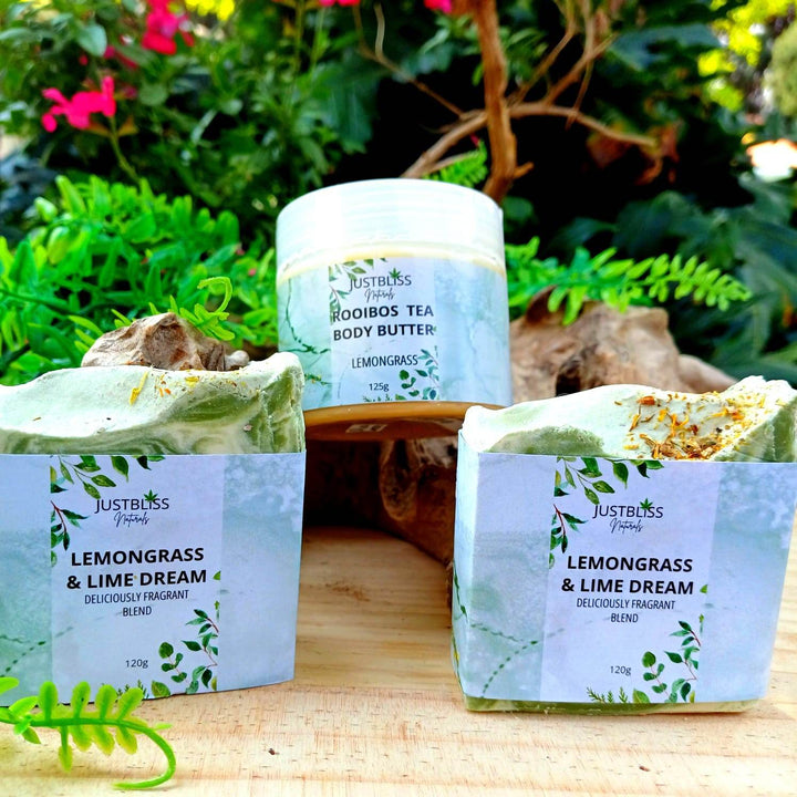 BUNDLES: Bath, Body, Lip Set Refreshing Lemongrass - JUSTBLiSS Naturals