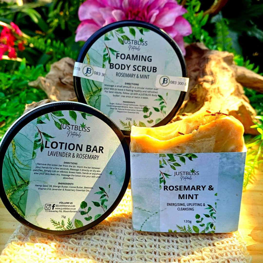 Rosemary & Mint Gift Box – Natural Hair & Body Care Bundle - JUSTBLiSS Naturals