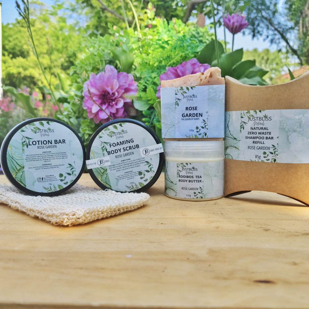 Rose Garden Gift Bundle – Natural Self-Care Set with Geranium - JUSTBLiSS Naturals