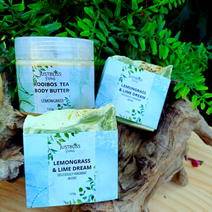 BUNDLES: Bath, Body, Lip Set Refreshing Lemongrass - JUSTBLiSS Naturals