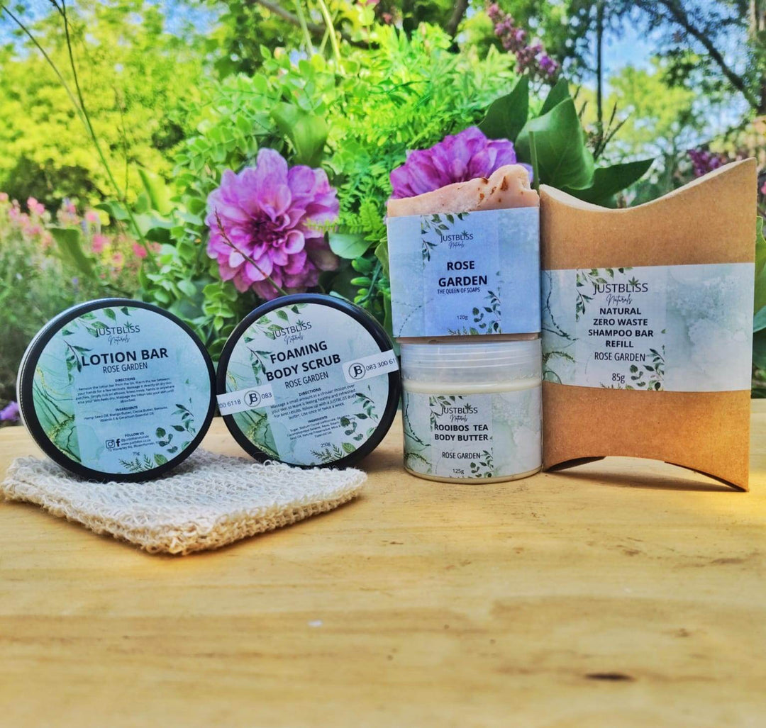 Rose Garden Gift Bundle – Natural Self-Care Set with Geranium - JUSTBLiSS Naturals