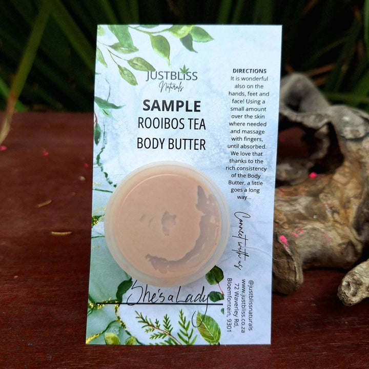 ROOIBOS tea BODY BUTTER: Sample - 15ml - JUSTBLiSS Naturals
