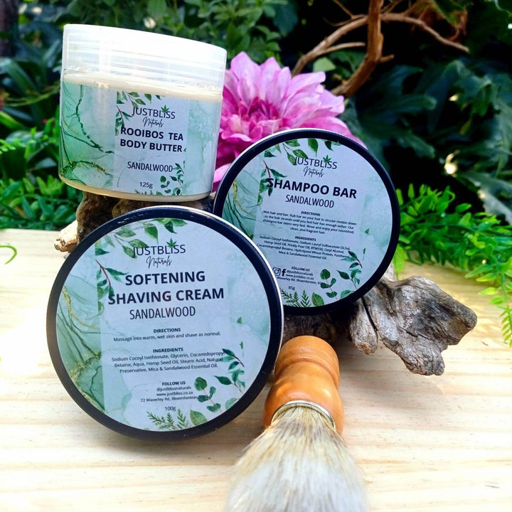 Sandalwood Men’s Pamper Gift Bundle – Natural Grooming Essentials Set JUSTBLiSS Naturals