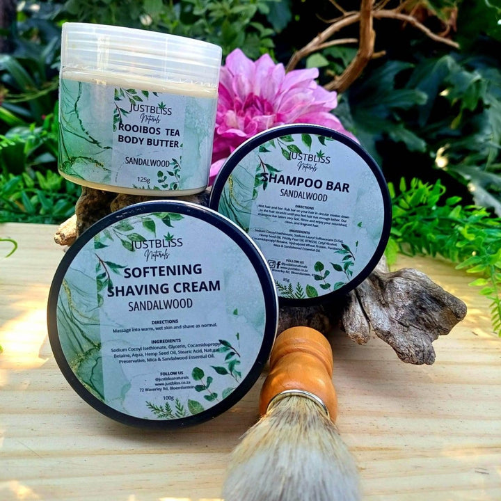 Sandalwood Men’s Pamper Gift Bundle – Natural Grooming Essentials Set JUSTBLiSS Naturals