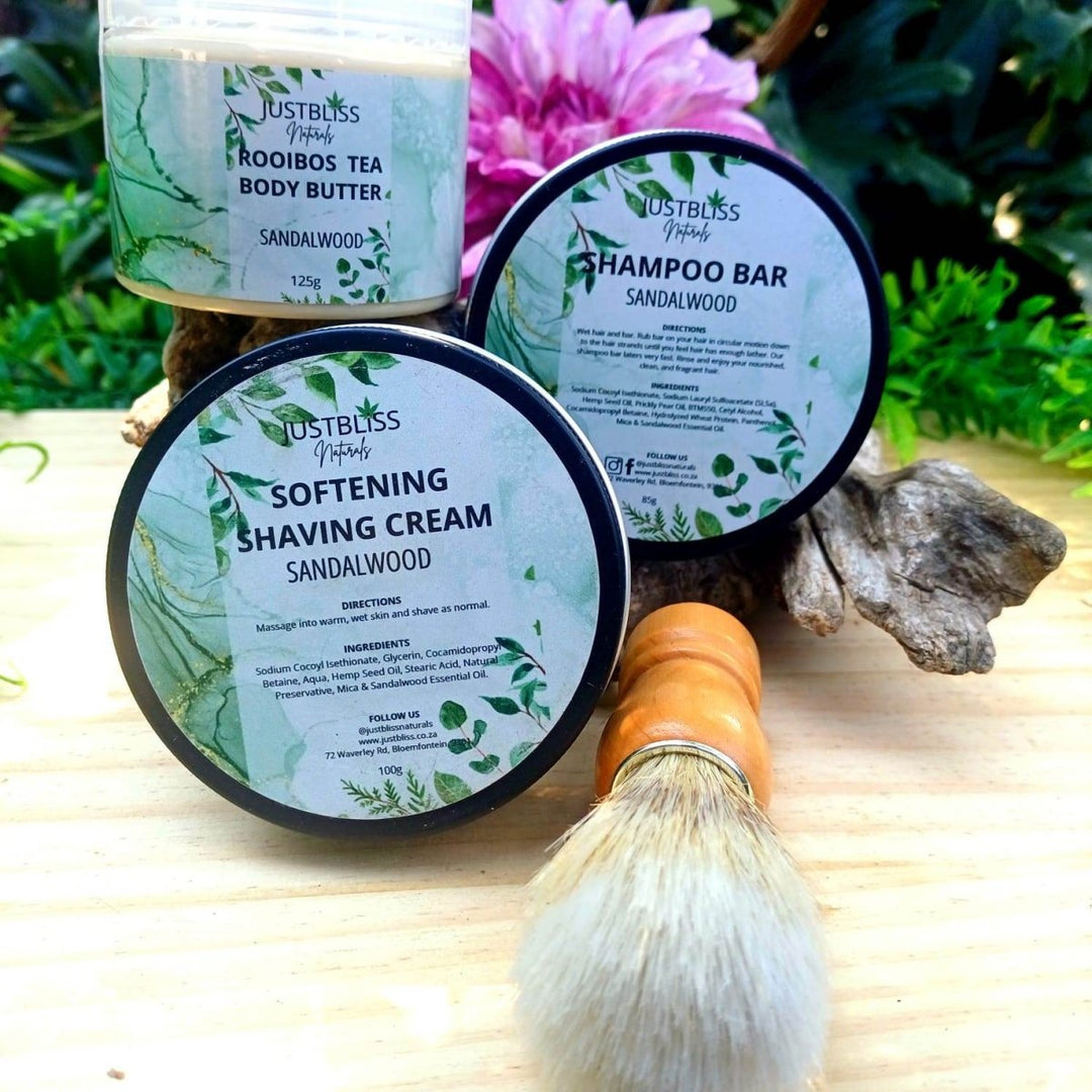 Sandalwood Men’s Pamper Gift Bundle – Natural Grooming Essentials Set JUSTBLiSS Naturals