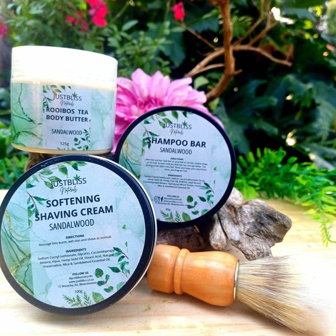 Sandalwood Men’s Pamper Gift Bundle – Natural Grooming Essentials Set JUSTBLiSS Naturals