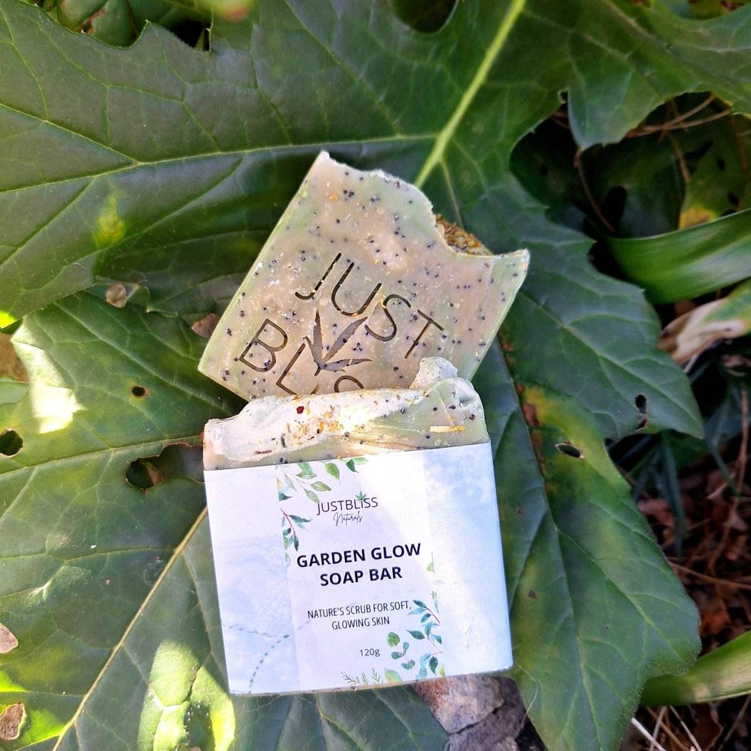 Garden Glow Natural Exfoliating Soap Bar – Plant-Powered Softness for Gardeners - JUSTBLiSS Naturals