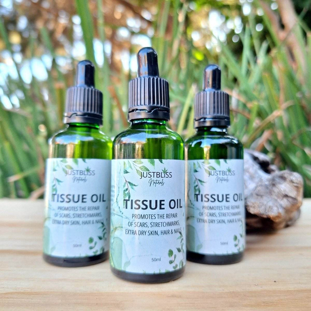 Natural Tissue Oil – Scar & Stretch Mark Repair for Skin, Hair & Nails - JUSTBLiSS Naturals