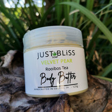 Load image into Gallery viewer, JUSTBLISS: Rooibos Tea BODY BUTTER: velvet pear
