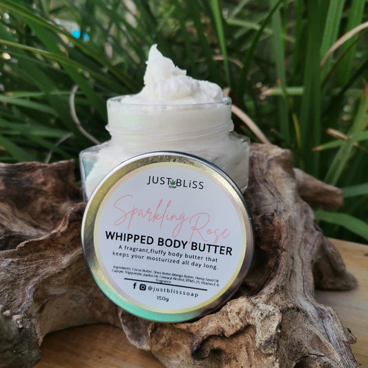 JUSTBLISS: WHIPPED BODY BUTTER: sparkling rose (150g)