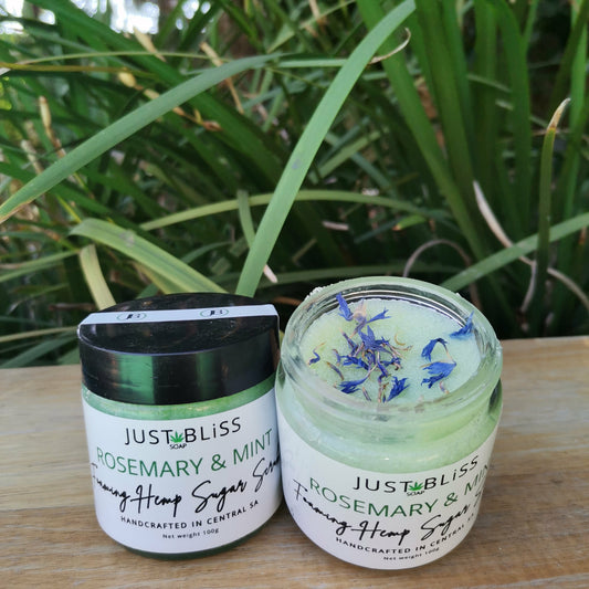 JUSTBLISS: foaming body scrub: rosemary and mint