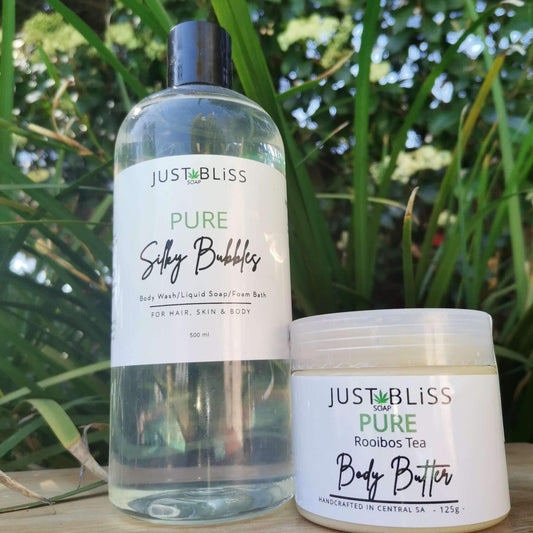JUSTBLISS: COMBO: pure 1 (Silky bubbles & Body butter)