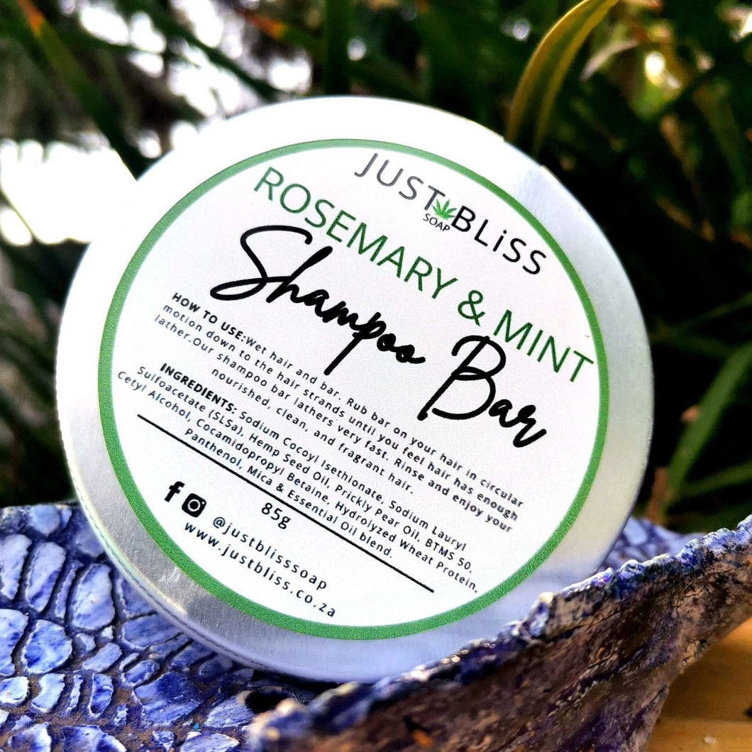 SHAMPOO BAR in tin: rosemary and mint